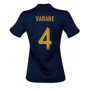 Frankrike Raphael Varane #4 kläder Kvinnor VM 2022 Hemmatröja Kortärmad